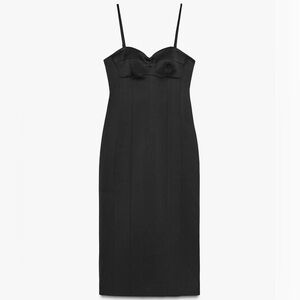 Zara Women's Multi-position Black Satin Dress